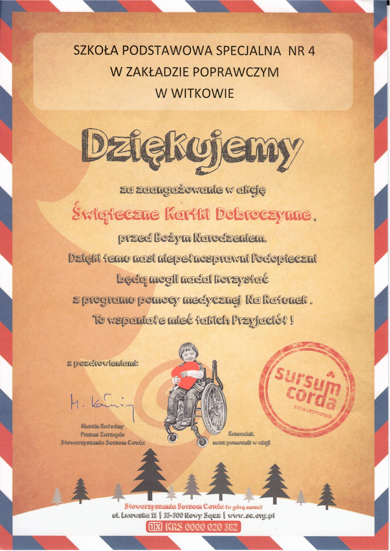 Stowarzyszenie podziękowanie